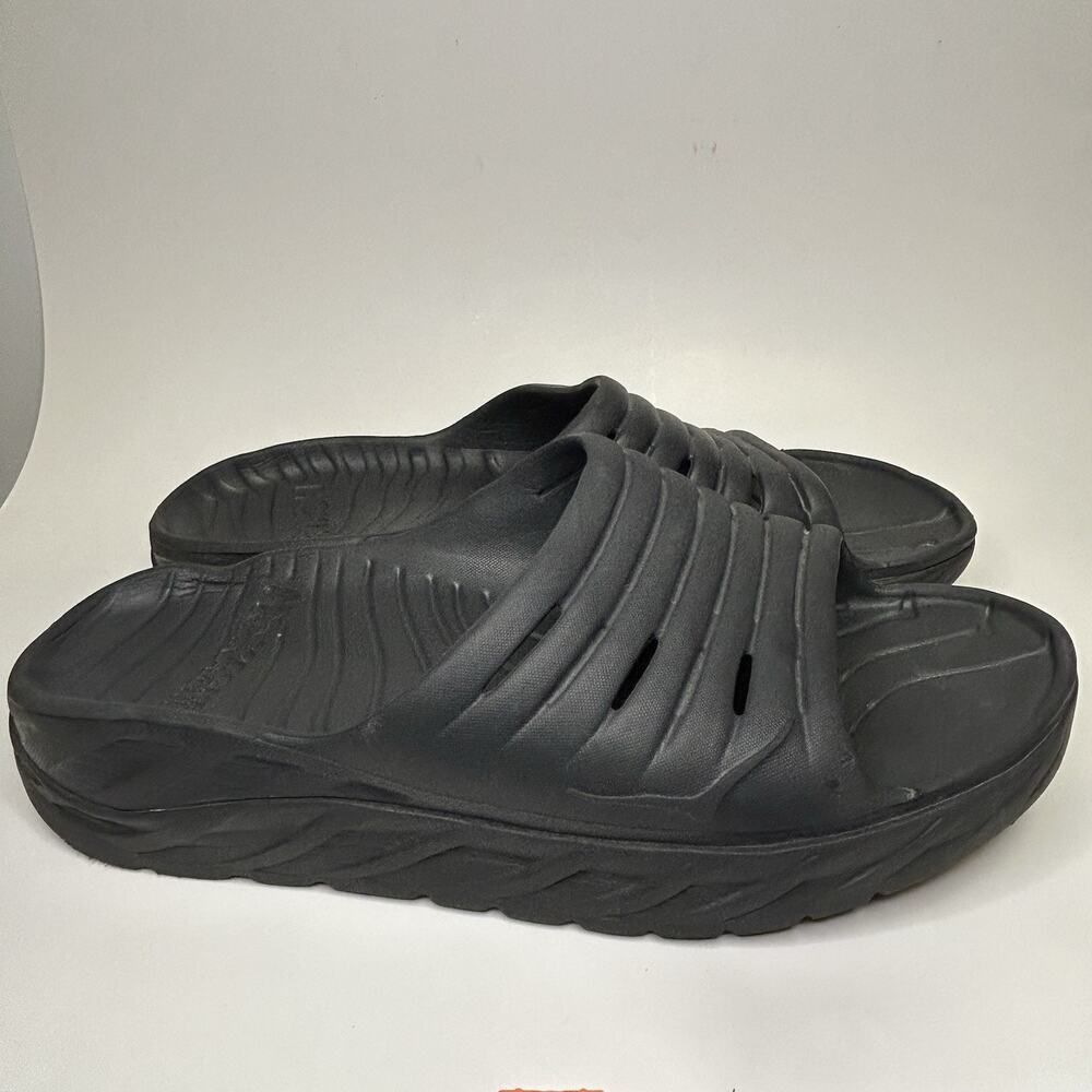 Hoka One One Ora Recovery Slide 2 Sandals Mens Size 12 Black Slip On Comfort